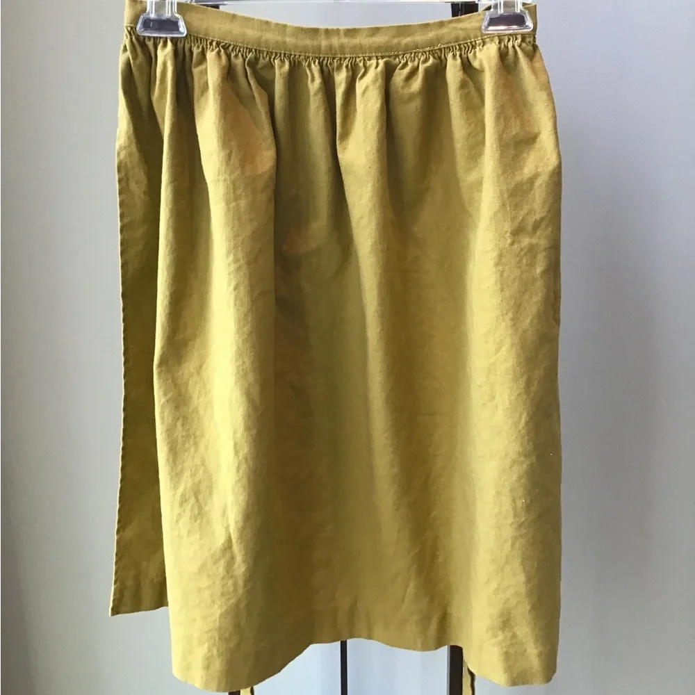 Vintage 2 Aprons Vera Neumann Retro 1960/1970 Half Apron Linen Gold‎ Hostess …